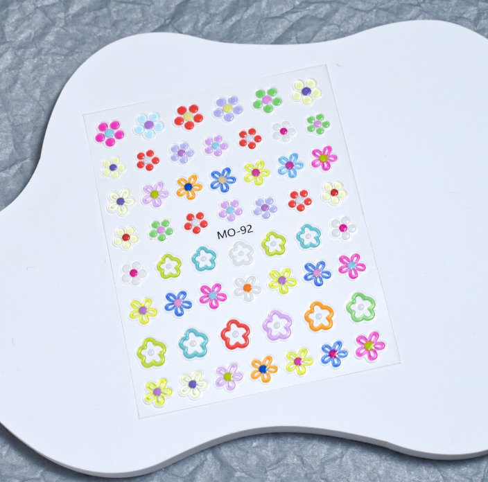 Dopamine Flower Nail Stickers