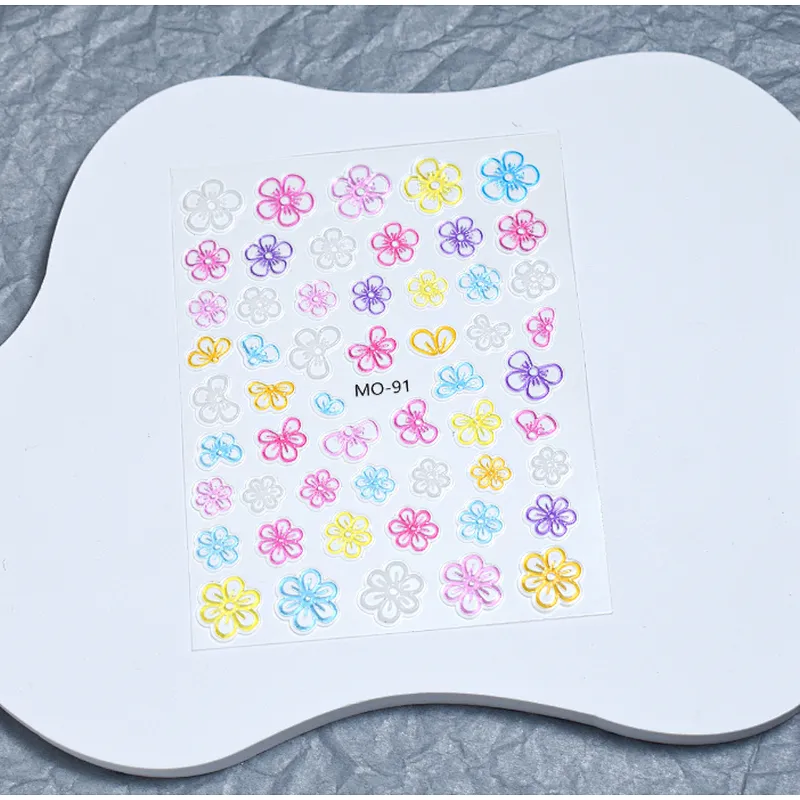 Dopamine Flower Nail Stickers